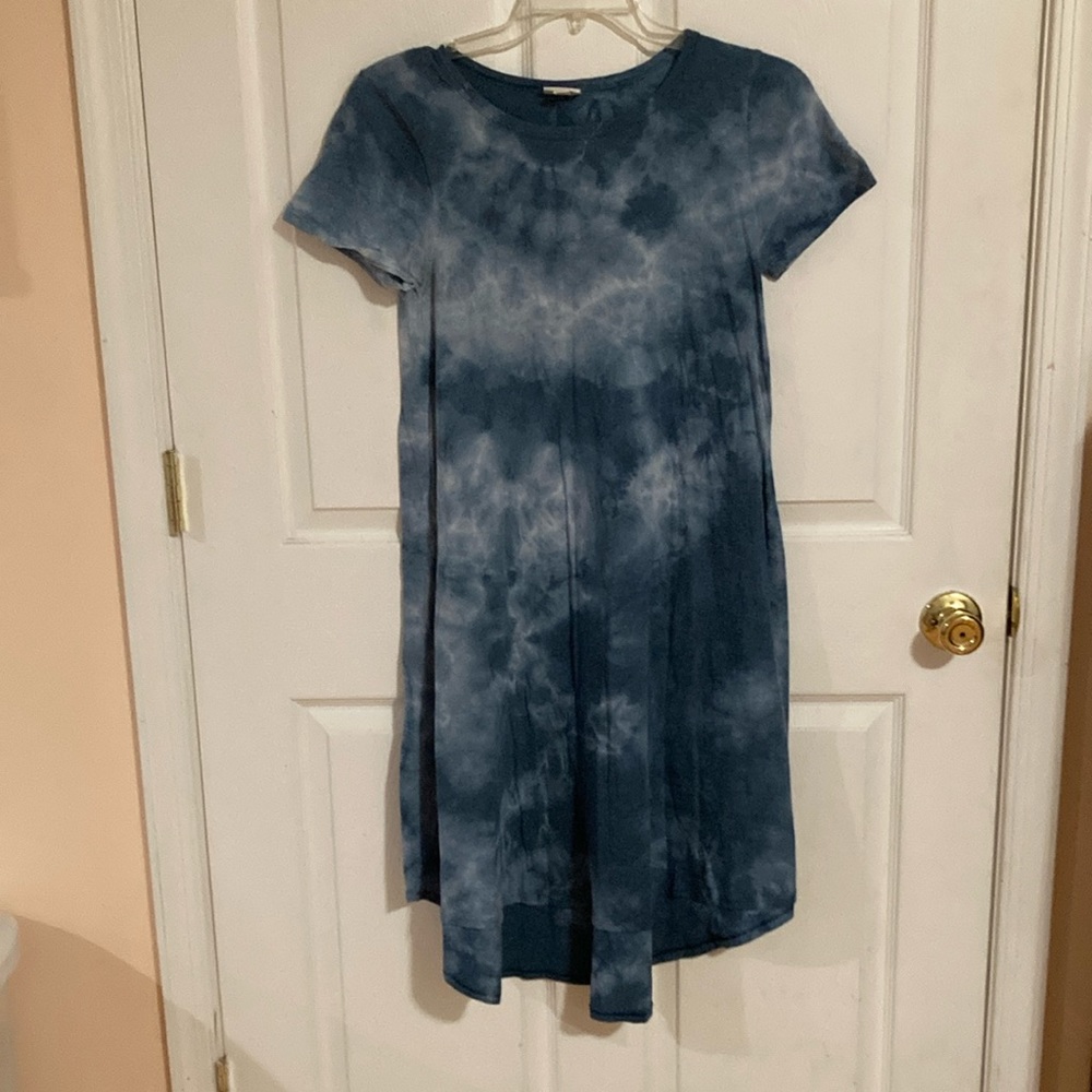 Blue Tie-Dye LulaRoe Carly Dress